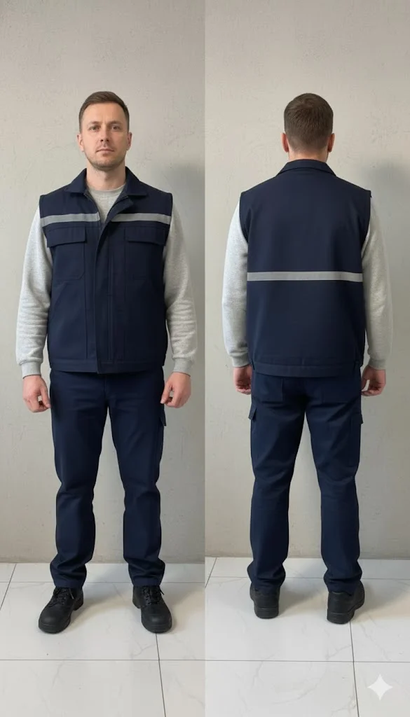 Lacivert reflektörlü iş yeleği — otomotiv yan sanayi B2B tedarik vakası | İlke Tekstil Denizli