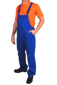 Yazlık kollu coverall iş tulumu — mavi pamuklu, sırt raşel ventilasyon · inşaat yaz vardiyası ve OSB · İlke Tekstil Denizli üretimi